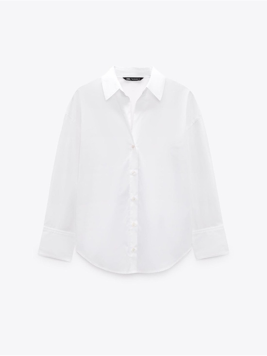 Zara Tops - Zara Women’s Poplin White Button-Down Shirt Size Medium
